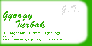 gyorgy turbok business card